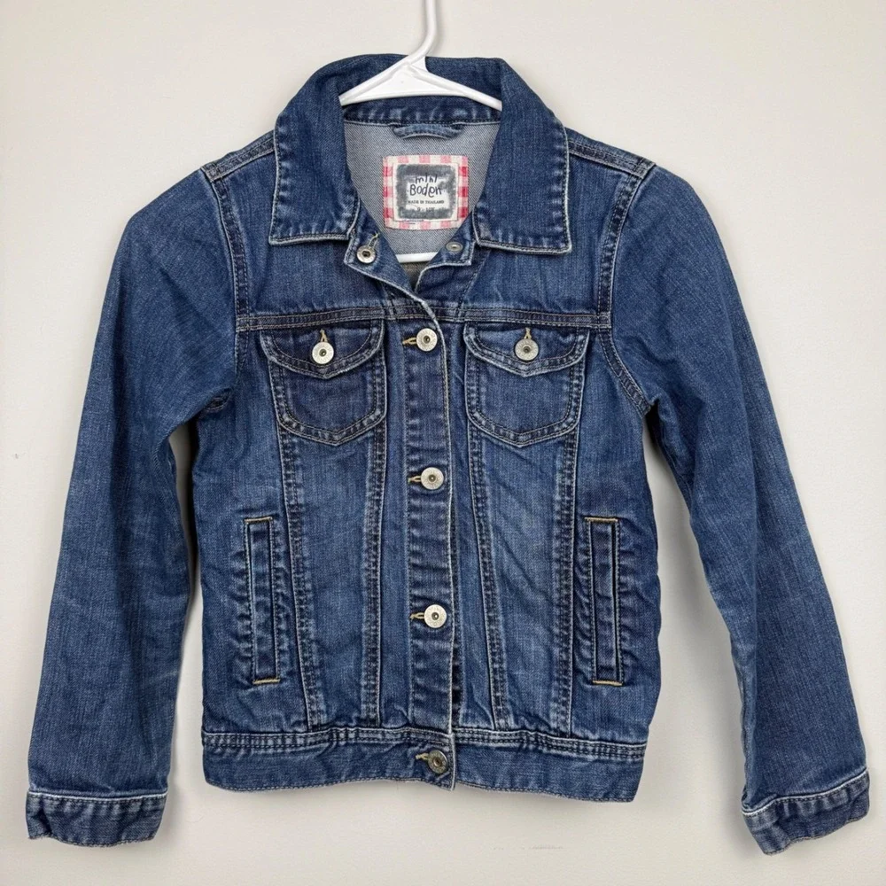 Mini Boden Denim Jacket Kids 9-10Y Blue Classic Stretch Trucker Jean Coat